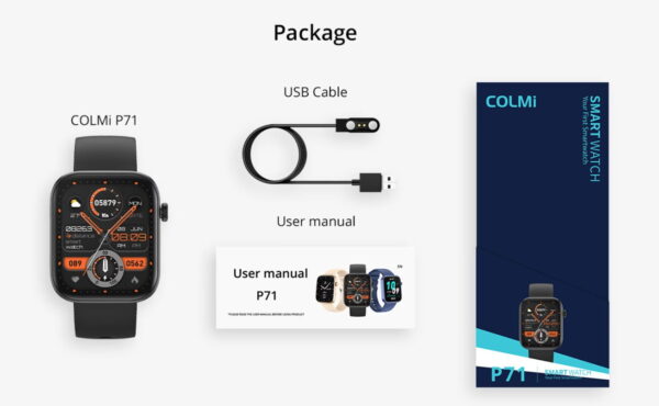 COLMI P71 Calling Smartwatch – Black Color - Image 2